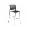 Olg Game Bar Stool Chrome Legs White Shell Black Upholstered Seat Only