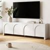 Homfurn 180cm Tv Unit Entertainment Cabinet White 4-door Concave Design Living Room