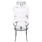 Rink Drink Glass Drinks Dispenser with Tap & Black Stand - 8.7L
