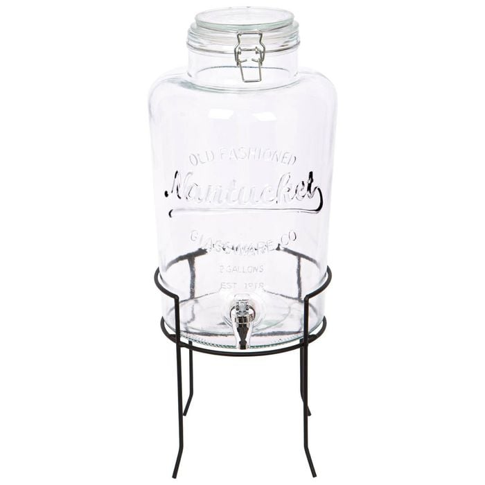 Rink Drink Glass Drinks Dispenser with Tap & Black Stand - 8.7L
