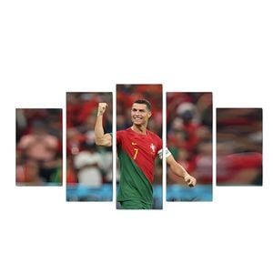 Mayalu Premium 5-Panel Cristiano Ronaldo Football Canvas Wall Art, 30x50/70/80 cm Panels