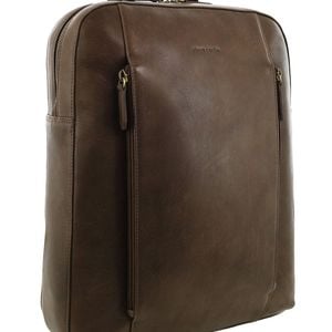 Pierre Cardin Men's Leather Functional Business/Laptop Backpack Bag 40cm Oak