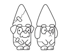Bluey Gnomes colouring activity
