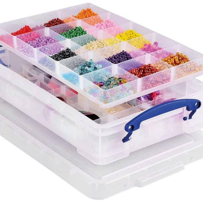 Really Useful Box - 4 Litre Clear Box with 2 Hobby Trays