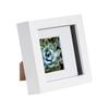 Nicola Spring 4 x 4 3D Shadow Box Photo Frame - Craft Display Picture Frame with 2 x 2 Mount - Glass Aperture - White