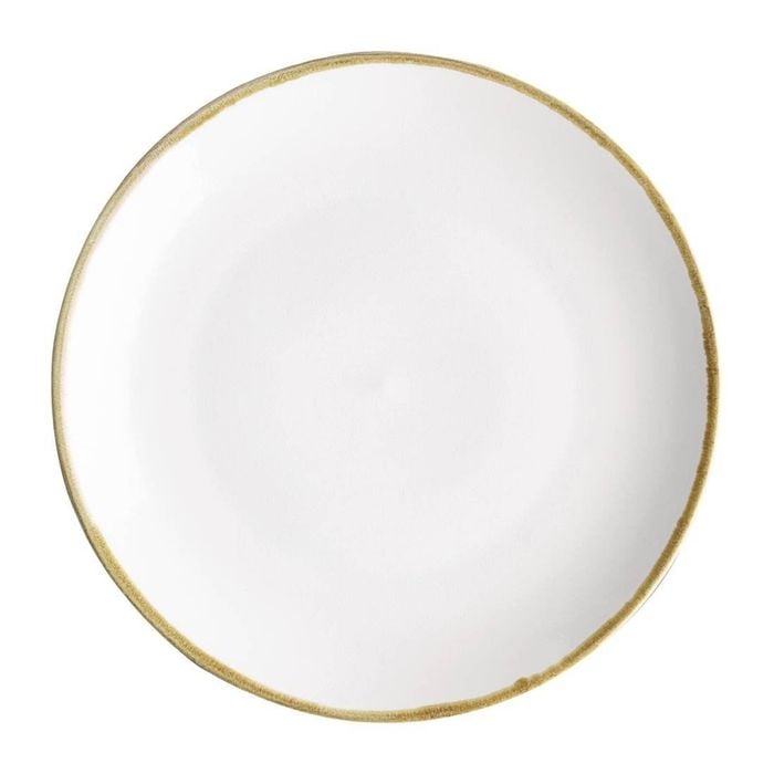 Olympia Round Coupe Plate Kiln Chalk 4 Pack 280mm Commercial Catering Crockery