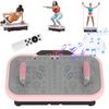 Advwin 200 Speed Vibration Platform Exercise Machine with Push-up Handles for Home - 6 Preset Workouts, 150kg Capacity Pink