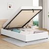 Alfordson Bed Frame Single Gas Lift Storage Base White