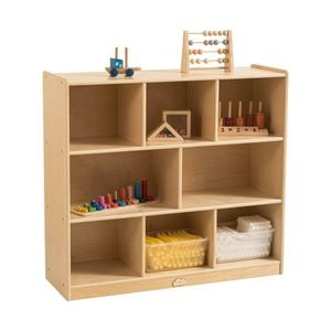 Jooyes 8 Cubby Cabinet Kids Bookshelf Organiser Storage - H91cm - Oak | 91cm | Toys Storage Cabinet