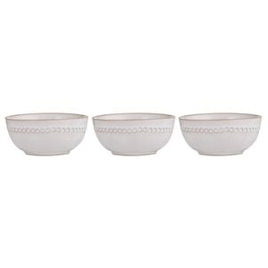 3PK Ladelle Cameo Stoneware 10cm Dip Bowl Round - Ivory