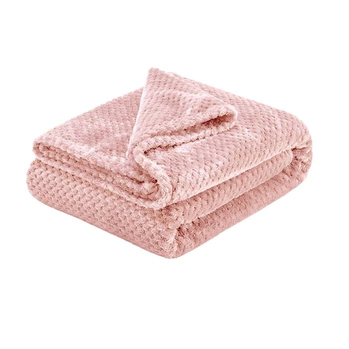 Home by Yatsal Soft Diamond Fleece Throw Rug/Blanket Pink