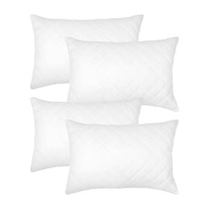4pc Ardor Boudoir Quilted Microfibre Pillow Protector White 50x75cm