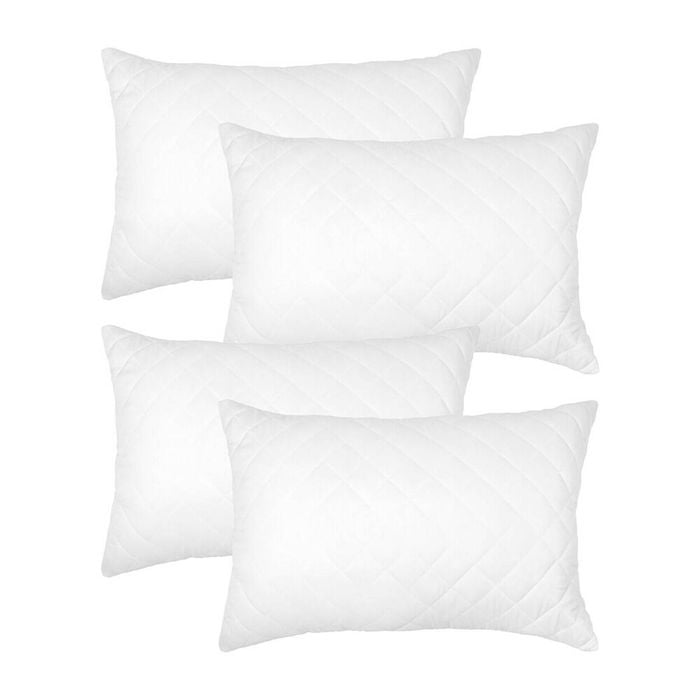 4pc Ardor Boudoir Quilted Microfibre Pillow Protector White 50x75cm