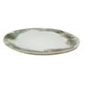 Tuscan Eden Round Plate Marbled Pattern Glossy Raised Edge Tableware 20cm