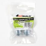 Oxbuild M10 Zinc Plated Hex Coupler - 2 Pack