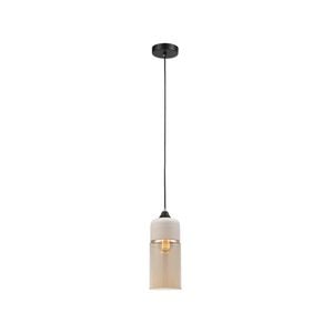 CLA Lighting CASA White with Amber Glass Pendant Light - Oblong