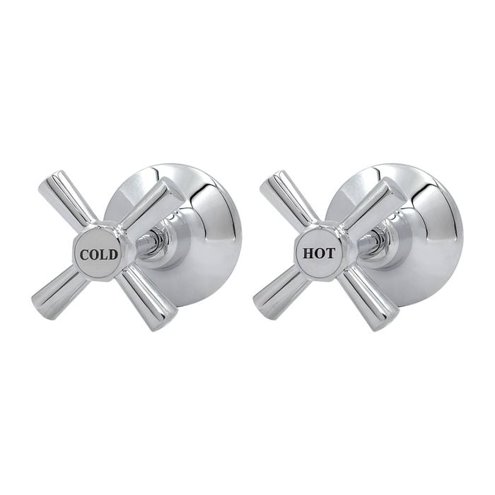 Shaw & Mason Chrome 1/2 Turn Easy Clean Wall Top Assembly - Pair