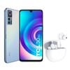 TCL 30 5G (Dual Sim, 128GB/4GB, 6.7 inches, Bonus MOVEAUDIO S600) - Blue, network Unbranded, 128GB, 4GB RAM