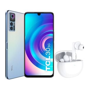 TCL 30 5G (Dual Sim, 128GB/4GB, 6.7 inches, Bonus MOVEAUDIO S600) - Blue, network Unbranded, 128GB, 4GB RAM