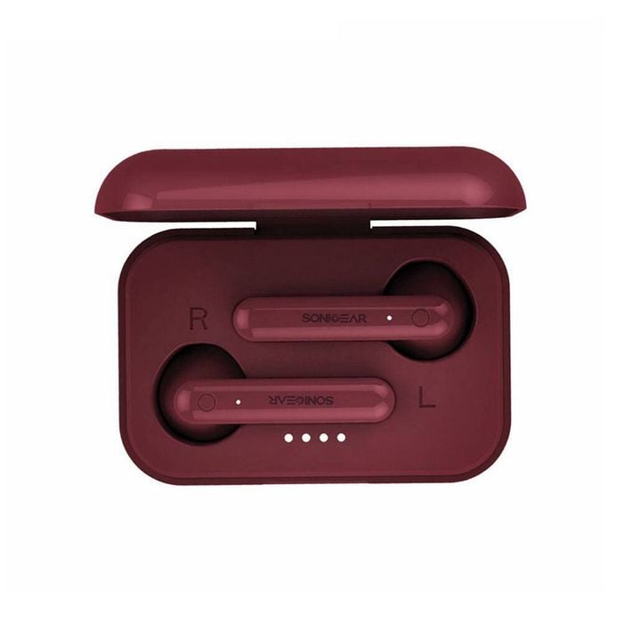 Bluetooth 5.0 Earphone Sonicgear TWS 3+ with Touch Control Lightweight Red