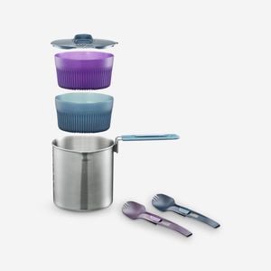 Decathlon | Trekking Cooking Set In Stainless Steel For 2 People - Trek 500 1.6 Litres - One Size