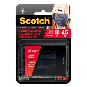 Scotch Extreme Fasteners Black 2.5cm x 7.6cm Strips - 2 Pack