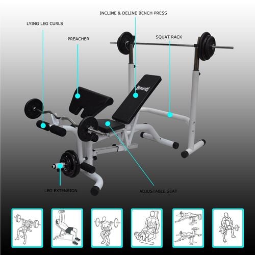 45KG Multi Station Home Gym Weights Bench Press Bunnings Australia