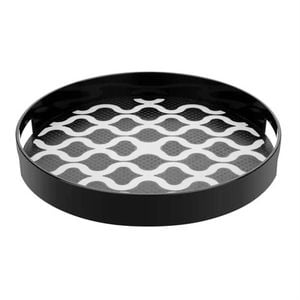 Olympia Kristallon Round Non Slip Serving Tray With Handles 300mm Pc Plastic Beverage Server