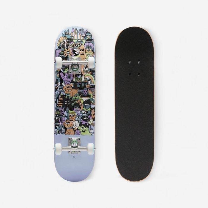 Decathlon - Kids' 7.25" Age 3 To 7 Skateboard Deck Cp100 Mini Skatopia - Grey - 7.25"