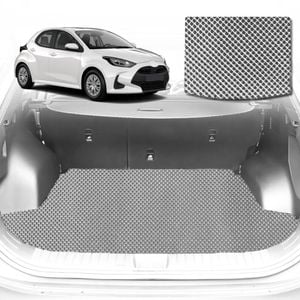 6D Diamond Car Boot Mat for Toyota Yaris 2011-2020-Cargo Mat-Grey-Outback GT