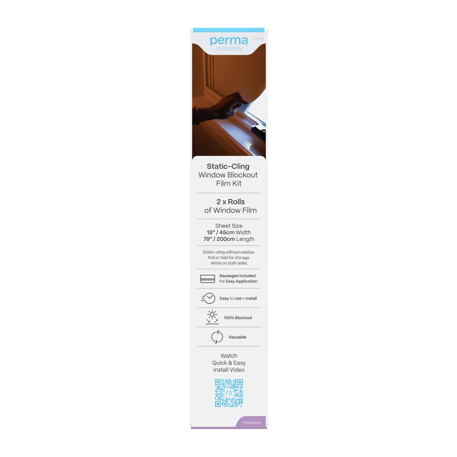 Perma Child Safety Static-Cling Blockout Window Kit