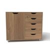 Costway Mobile Filing Cabinet 5 Chest of Drawers Dresser-Natural