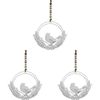 3x LVD Metal Bird Botannical Wreath Home Ornament Hanging Display 13x11cm White