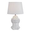 Telbix Misaru Modern Table Desk Lamp Light Fabric Ceramic White Gloss