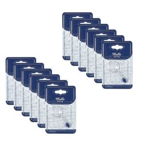 12pk Malli Sewing Plastic Compact Needle Threader W/ Magnifier 3x6.5cm Clear
