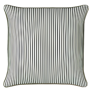 Mojo 45cm Pinstripe Green Cushion Cover With Pipe