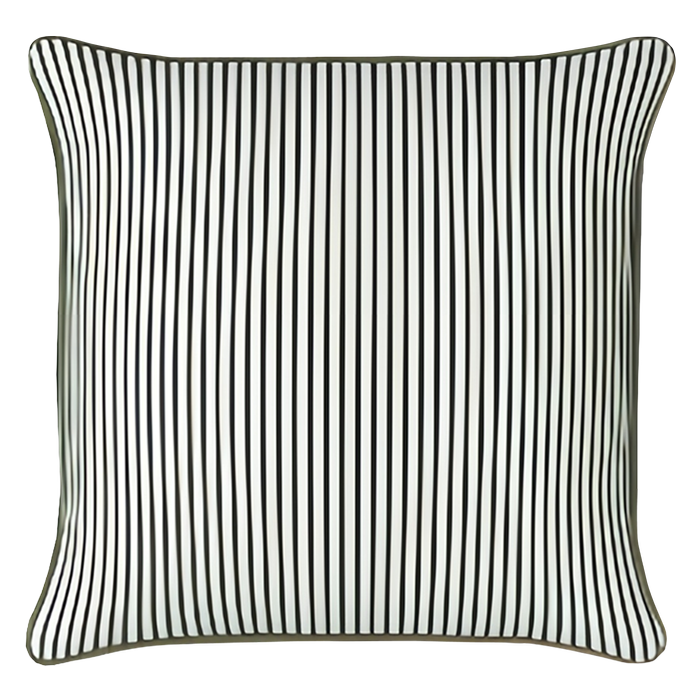 Mojo 45cm Pinstripe Green Cushion Cover With Pipe