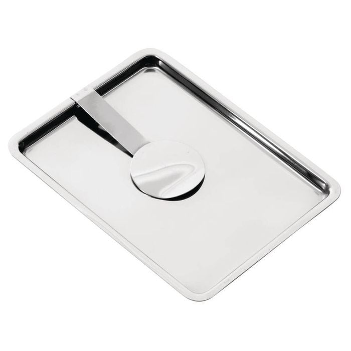 Olympia Tip Tray Stainless Steel Curved With Bill Clip 180x132x10mm Commercial Restaurant Table Service