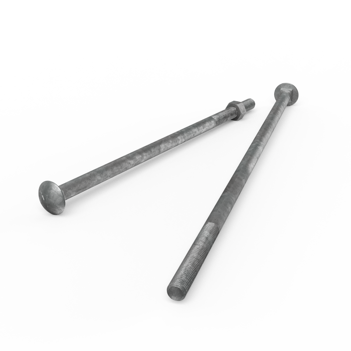 ZENITH M12 x 400mm Hot Dip Galvanised Cup Head Bolts & Nuts - Each