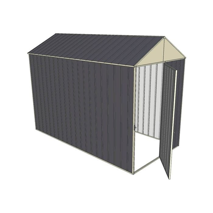 Build-a-Shed 1.5 x 3.0 x 2.3m Front Gable Single Hinged End Door Shed - Grey
