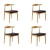 Henrik 4pc Set Dining Chair Replica Hans Wegner Elbow Solid Ash Timber Natural