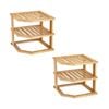Living Today 2 Pcs Bamboo 3-Tier Kitchen Corner Shelf for Cabinet & Pantry Storage