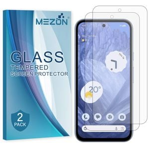 2 Pack MEZON Google Pixel 8a (6.1") Clear Tempered Glass Screen Protectors