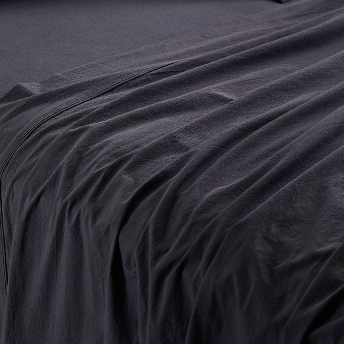 MyHouse Stonewash Flat Sheet 285X260cm 100% Cotton - Onyx - King