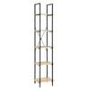 Design Square Randy 5-Tier Narrow Bookcase Display Shelf - Oak/Black