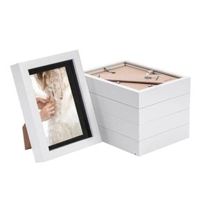 Nicola Spring 5 Piece 5 X 7" 3d Shadow Box Photo Frame Set - Craft Display Picture Frame With 4 X 6" Mount - White