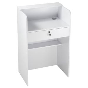 VEVOR 60 cm Rectangular Front Counter Table White with Drawer for Office