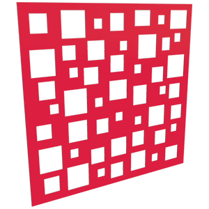 ProtectorAl 300 - 1200 x 300 - 1200mm Light Red / Gloss White Squares Unframed Composite Deco Panel
