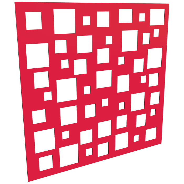 ProtectorAl 300 - 1200 x 300 - 1200mm Light Red / Gloss White Squares Unframed Composite Deco Panel
