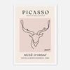 Galrie Elegant Minimalist Art Print of Picasso's Animal Drawings, White Frame, A0 84 x 119cm (33 x 47inch)